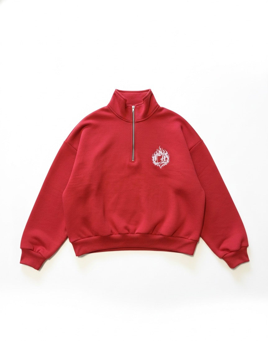 Crimson Red Quarter Zip
